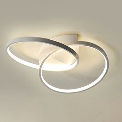 Simplicity Metal LED Semi Flush Mount Lighting Circles Ceiling Lighting for Indoor Room