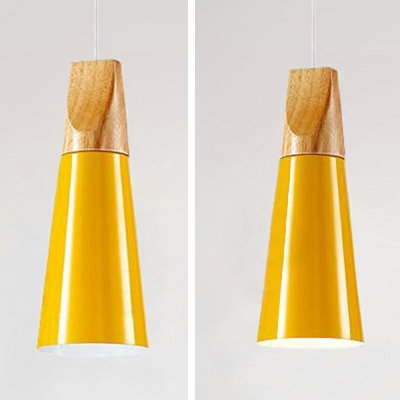 Single Light Hanging Pendant Lamp Macaron Iron Shade Drop Light for Kitchen Dining Room
