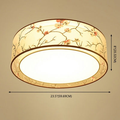 Traditional Style White Flush Mount Ceiling Light Vintage 8 Inchs Height for Living Room