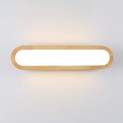Wooden Oval Wall Sconce Modernist 3.5 Inchs Height LED Wall Mounted Lamp for Stairway