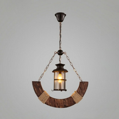 Antique Wood Industrial Pendant Light Creative Decorative Hanging Light for Restaurants Bar