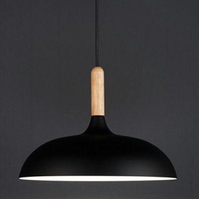 Bowl Drop Pendant Macaron 1-Light Aluminum Ceiling Suspension Lamp for Dining Room