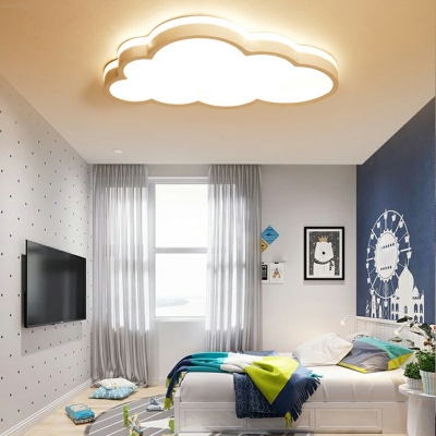 Cartoon Modern Cloud Flush Light Acrylic LED Ceiling Light 23 Inchs Length for Kid's Room Corridor