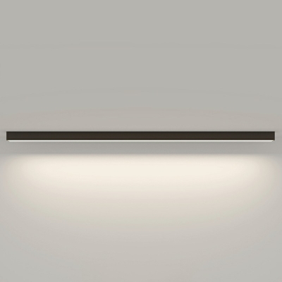 Contemporary Art Deco LED Linear Ceiling Flush Light Acrylic Right Angle Corners and Linear Frame Pendant Lighting in Black Finish