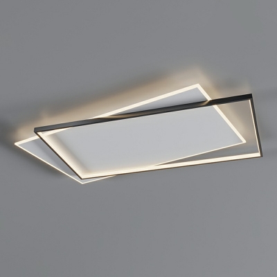 Contemporary LED Flush Lighting with Rectangle Acrylic Ceiling Lamp in Black/Gold