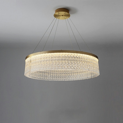 Crystal Island Light Post Modern 1 Light Gold Finish LED Suspension Lamp