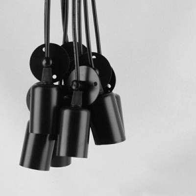 Edison Bulb LED Multi Light Pendant Black Spider Chandelier for Living Room Restaurant