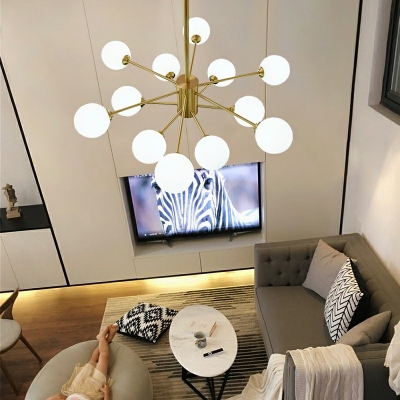 Glass Chandelier 12 Lights Modern Chandelier for Living Room Bedroom