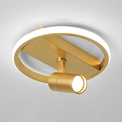 Gold Plated Cylinder Semi Flush Mount Spotlight 1.5