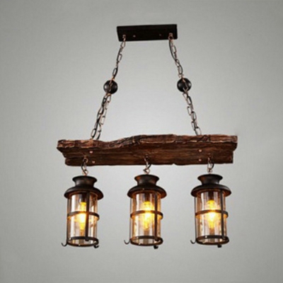 Industrial Pendant Light Creative Decorative Hanging Light for Restaurants Bar in Antique Wood