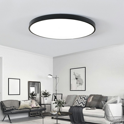 LED Bedroom Ceiling Light Minimalism White Light Flush Mount with Circular Acrylic Shade