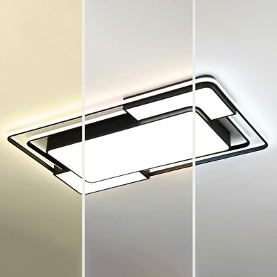 Living Room Flush Mount Ceiling Light Fixture Acrylic LED Ceiling Lamp in Rectangle Shape