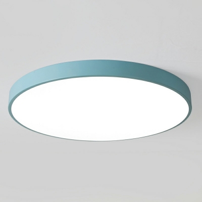 Minimalist LED Ceiling Lamp LED Metal Round Flush Mount Ceiling Light White Light with Arcylic Shade for Children's Room