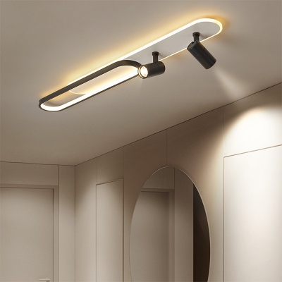 Minimalist Style Metal Semi Flush Mount Light Acrylic Shade Ceiling Light for Commercial Store