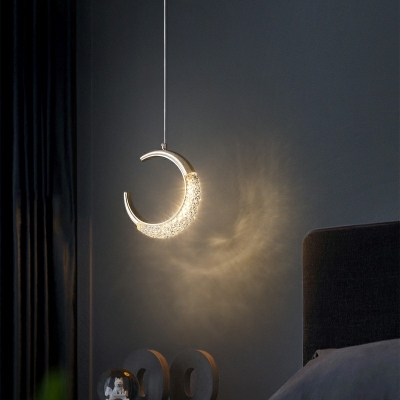 Minimalistic Moon Pendulum Light Golden Metal 3 Colors Light Dining Room Suspension Pendant