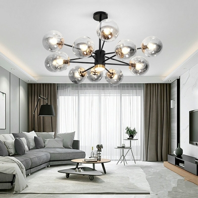 Modern Glass Chandelier 12 Lights Chandelier Suitable for Living Room Bedroom
