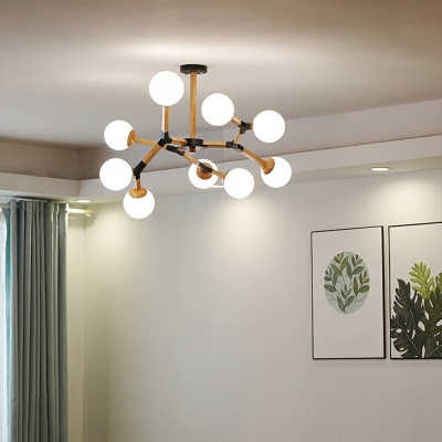 Modern Log Chandelier 9 Lights Glass Chandelier for Living room Bedroom