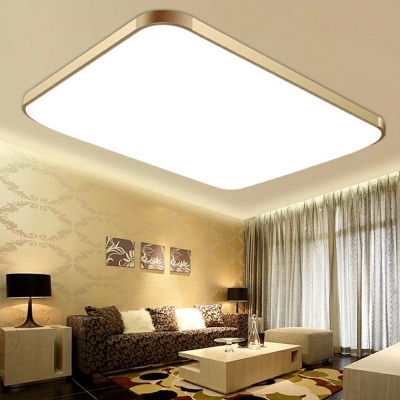 Modern Simple Rectangle Flush Mount Lighting Aluminum Metal Ceiling Flush Light for Living Room