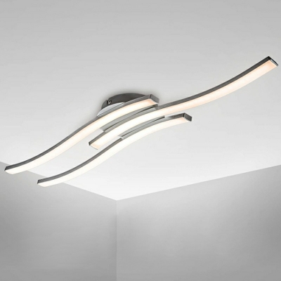 Modern Style Aluminum Semi Flush Light LED Flush Mount Ceiling Light for Living Room
