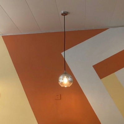 Modern Style Hemispheric Hanging Light with Glass Shade Pendant Light for Bar Kitchen