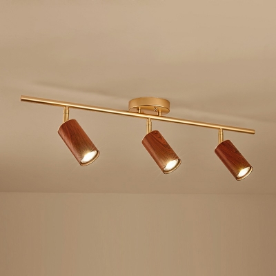 Modern Style Solid Wood Track Lighting Kits Surface Mounted Dining Room Living Room