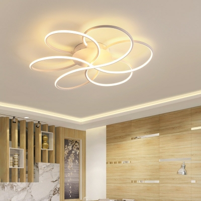 Modern White Ceiling Light LED Light Acrylic Linear Shade Metal Ceiling Mount Ceiling Light Fixture for Restaurant