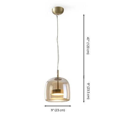 Nordic Style Glass Hanging Light Clear Cup Pendant Light for Dinning Room