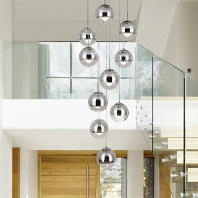 Pendulum Shape Mini Pendant Minimalist Glass 10 Head Art Deco Ceiling Pendant Lamp