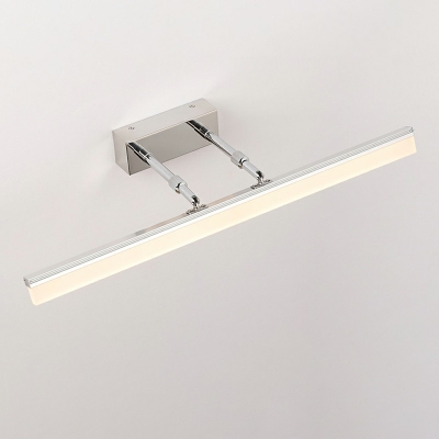 Rectangle Vanity Mirror Lights Modern Style Stainless-Steel LED Vanity Sconce in Silver