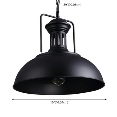 Retro Style LED Pendant Light 39 Inchs Height Adjustable Cord with Iron Dome Shape for Coffee Bar