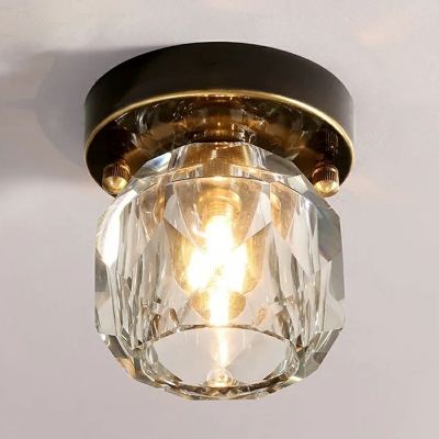 Single-Bulb Globe Shape Ceiling Light Modern Glass Foyer Flush Mount Lighting