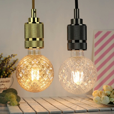 Single Bulb Metal Plating Lamp Holder Hanging Light Industrial Pendant Lighting for Indoor Room