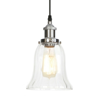 Single Light Clear Glass Hanging Light Indoor Room Pendant Light with Hanging Cord