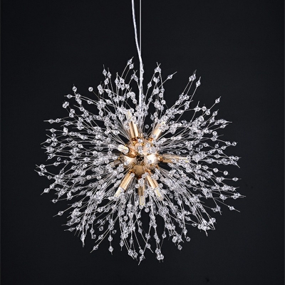 Sputnik Chandelier Modern Hanging Lamp Metal 8 Heads Creative for Livingroom