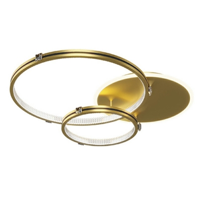 Thin Double Ring LED Flush Ceiling Light Simplicity Acrylic Flush Light in Integrated LED for Bedroom