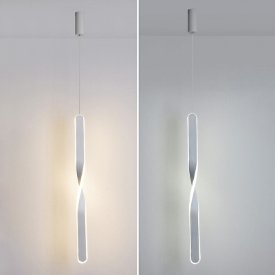 Tube Suspended Light Ceiling Plate Modern Style 23.5 Inchs Height Warm Light Hanging Light for Bedroom