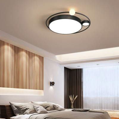 3-Lights Metal Circular Line Design LED Ceiling Light for Indoor Room
