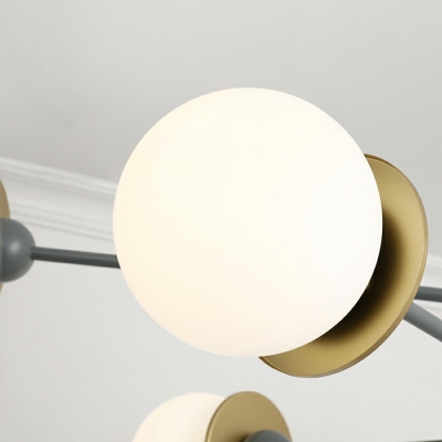 8-Bulb Opal Glass Molecular Chandelier Lighting Pendant Light for Living Room