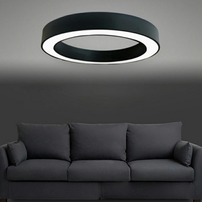 Contemporary Ceiling Light Circle Acrylic Shade 3 Inchs Height LED Light Metal Circle Ceiling Mount Semi Flush for Tearoom