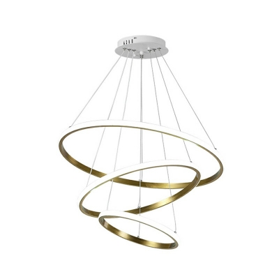 Contemporary Style Ceiling Lighting 3-Tier Round Acrylic Bedroom LED Ceiling Mounted Fixture