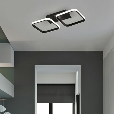 Contemporary Style Ceiling Lighting Black Square Acrylic Bedroom LED Ceiling Mounted Fixture