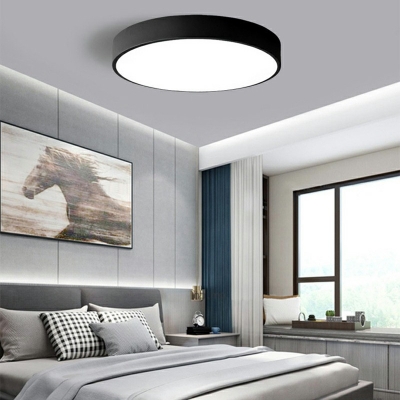 Disk Ceiling Mounted Fixture 2 Inchs Height Macaron Acrylic White Light LED Flush Light for Bedroom