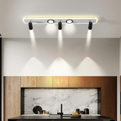 Elongated Ceiling Light Metallic Stepless Dimming Spotlight LED Flush Mount Ceiling Light