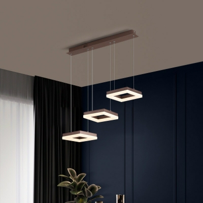 Geometric Pendant Lamp Modernist Metallic LED Acrylic Shade Lighting Pendant for Dining Room