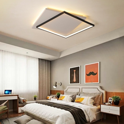Geometric Shape Metal Ceiling Lighting Modern Minimalist Style Overlapping LED Living Room Flush Lamp