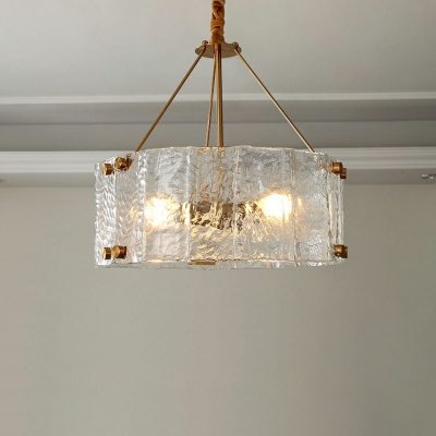 Glass Chandelier Modern Rounded Metal Chandelier Drum Gold Dining Room Light Fixturesi in 3 Lights