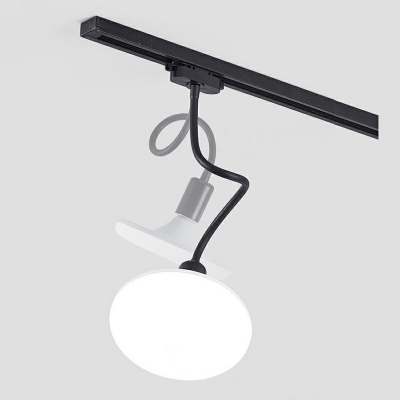 Hat Shape LED Track Spotlight Nordic Style 3 Head Metal Living Room Rotatable Semi Flush Light