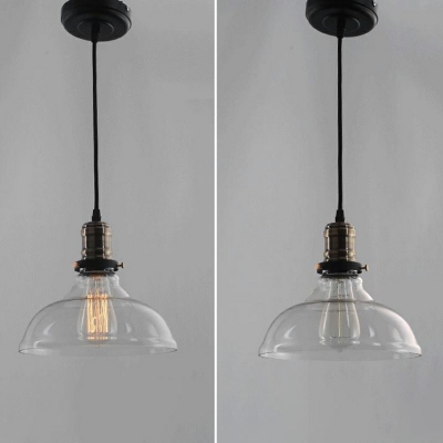 Industrial Style Single-Bulb Bottle Pendant Light Clear Glass Dining Room Hanging Light