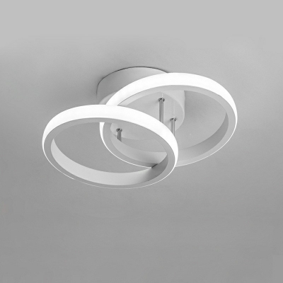 Metal Ceiling Mount Creative Modern Ceiling Light with 2 LED Lights Acrylic Shade Semi Flush 9.5 Inchs Length for Hallway