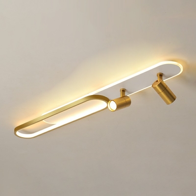 Modern Acrylic Oblong LED Ceiling Light Concise Style Wrought Iron Ceiling Fixture for Cloakroom